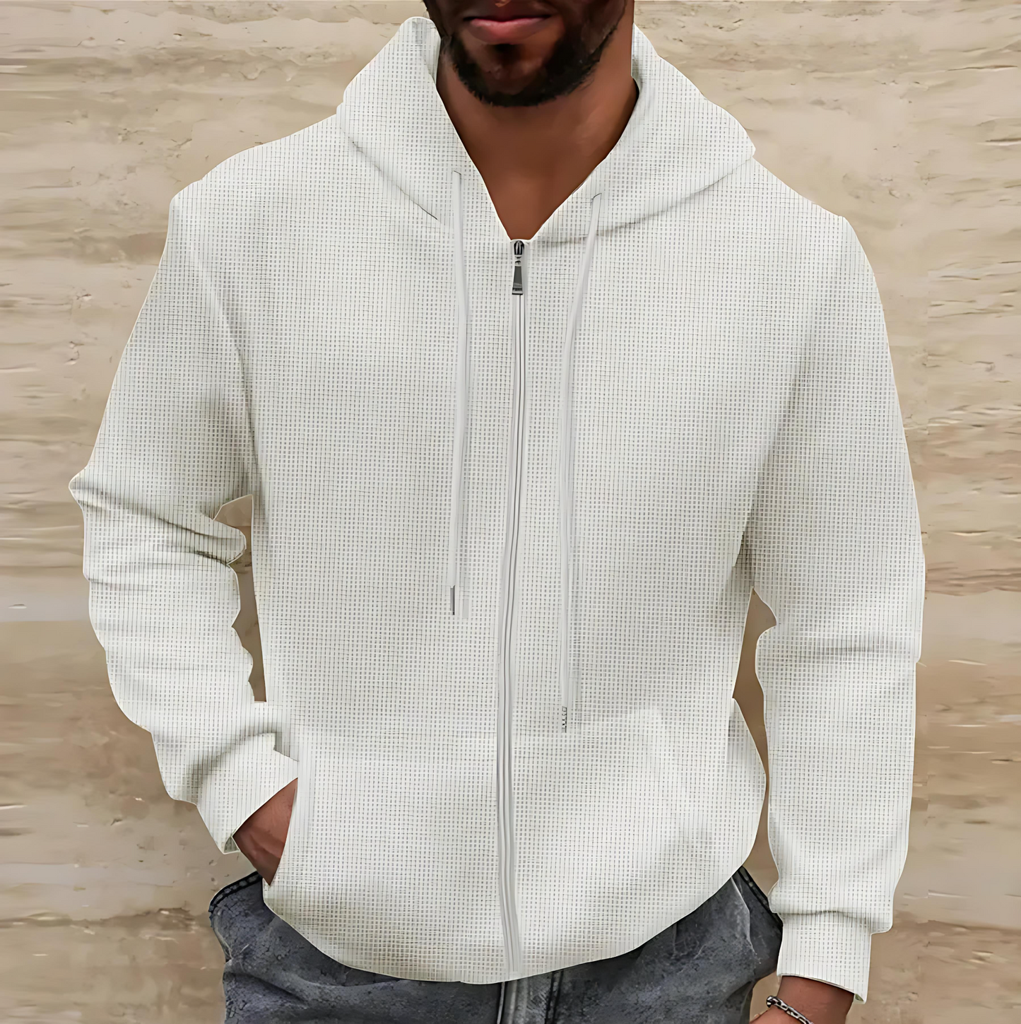Soft Waffle Weave Insulated Jacket - OutfitLondon