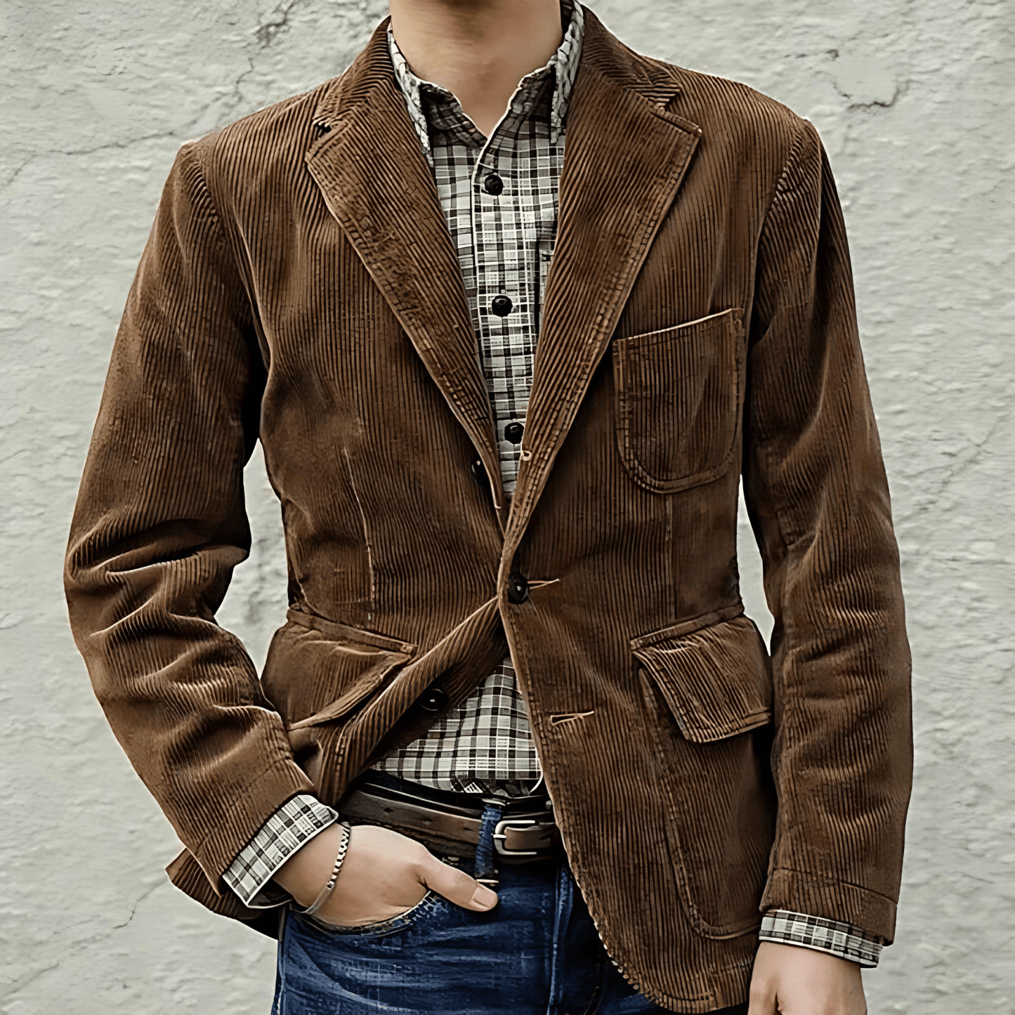 Textured Jacket and Vest Set - OutfitLondon
