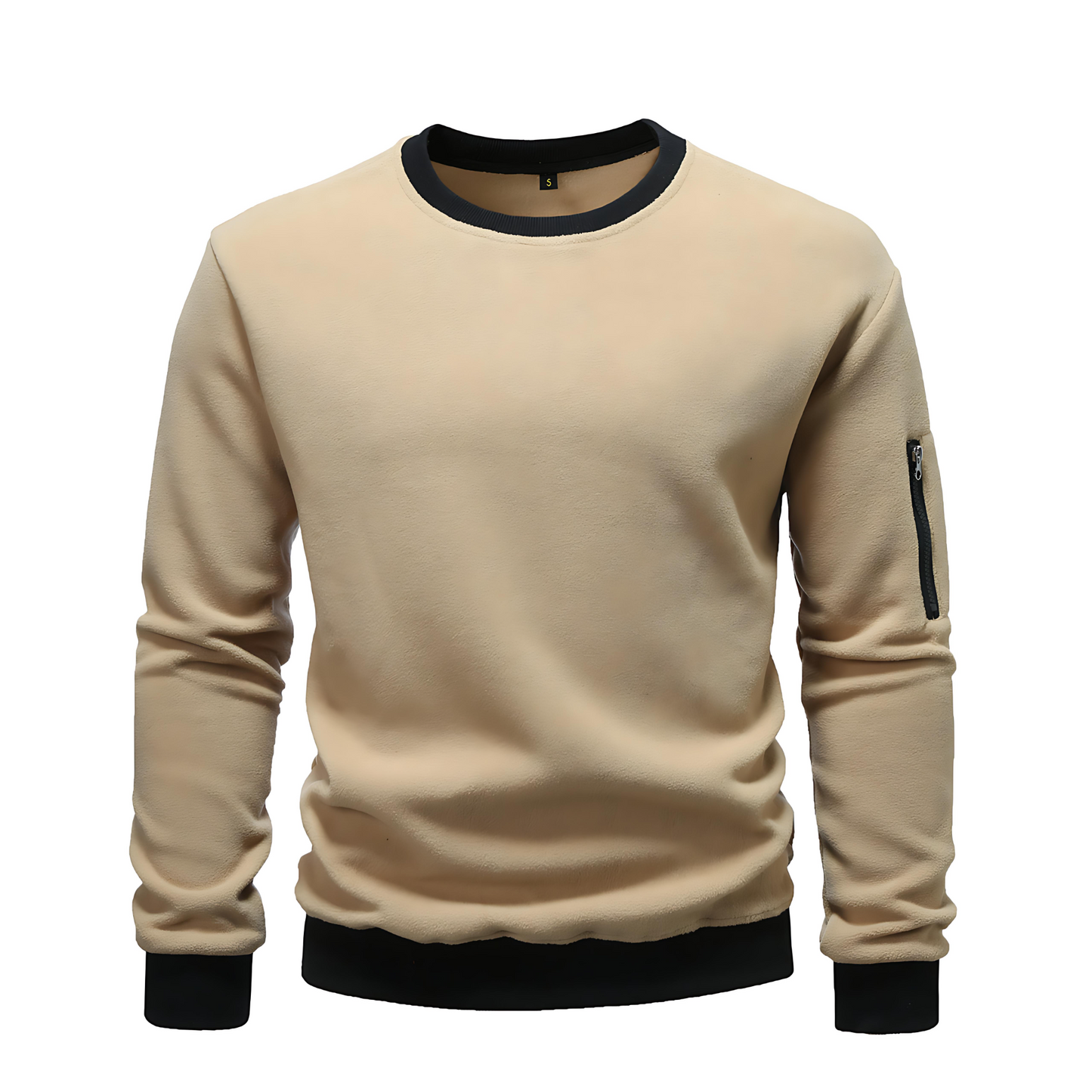 Classic Crew Neck Sweatshirt with Pocket Detail - OutfitLondon