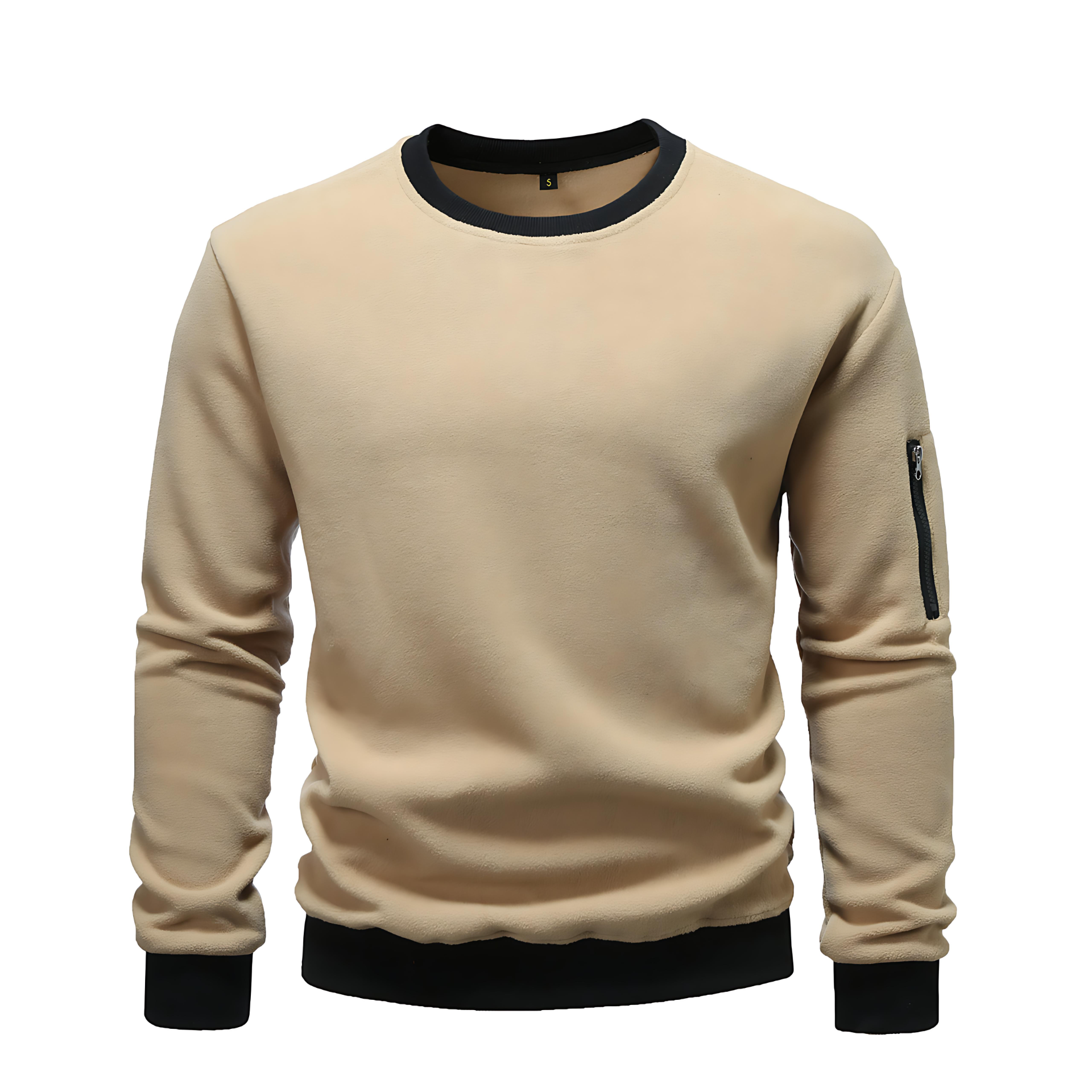 Classic Crew Neck Sweatshirt with Pocket Detail - OutfitLondon
