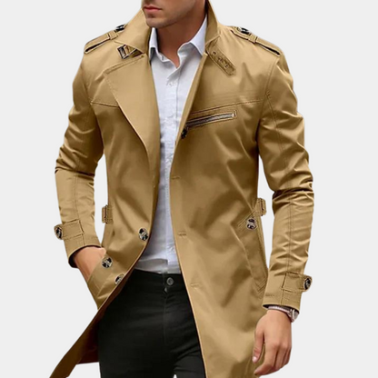 Classic Double Layered Rain Trench Coat - OutfitLondon