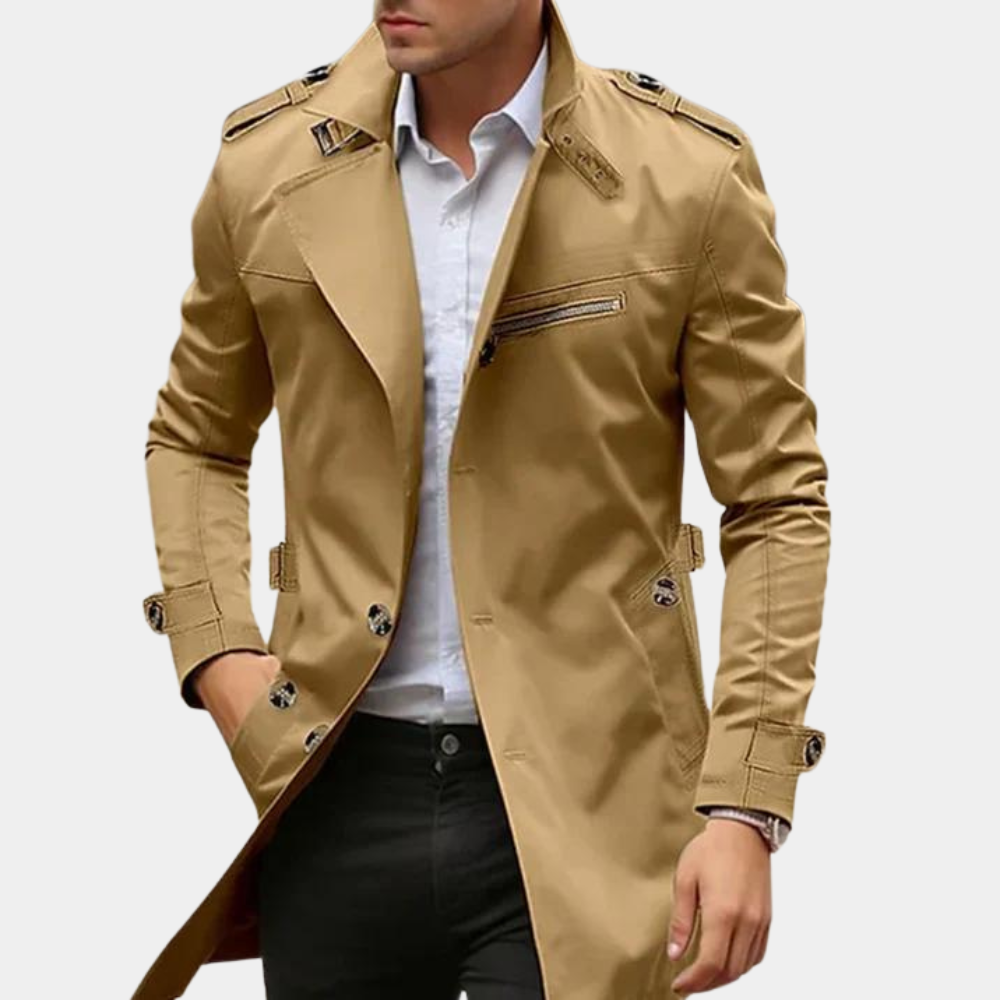 Rugged Waterproof Plaid Lined Trench Coat - OutfitLondon