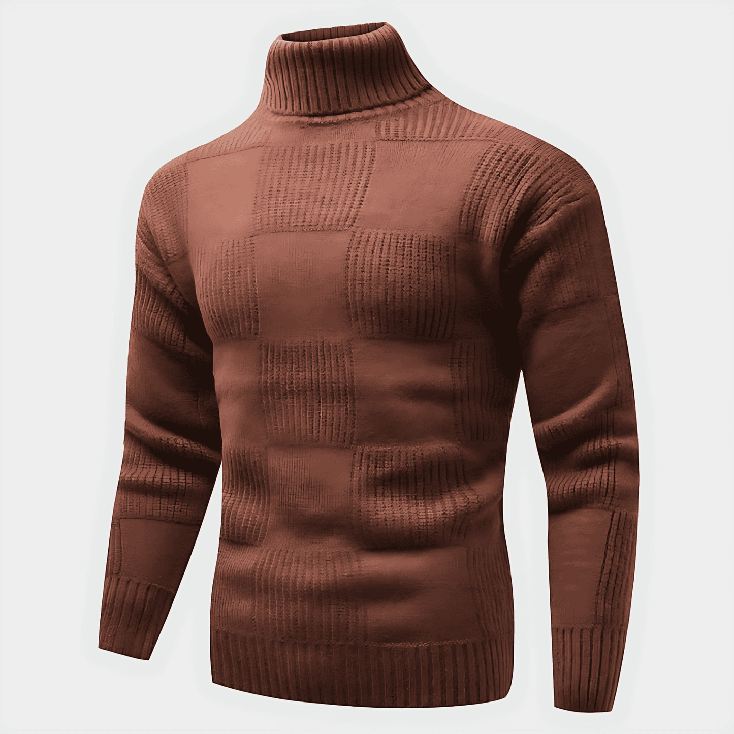 Classic Black White Knit Turtleneck Sweater - OutfitLondon
