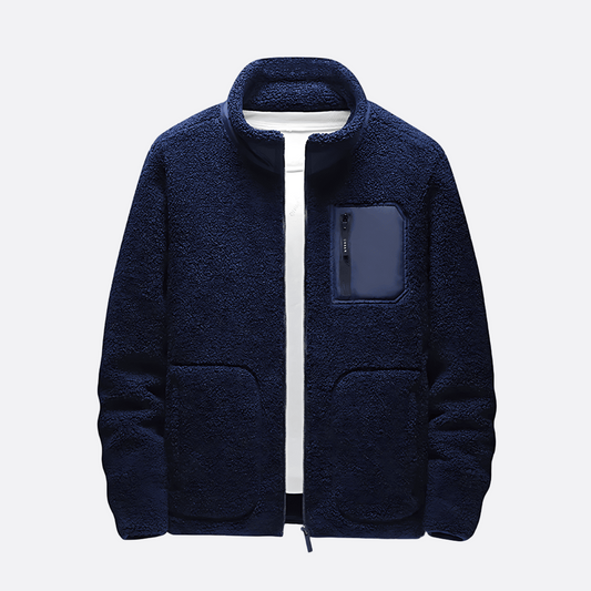 Warm Men's Fleece Zip Up Jacket with Pocket - OutfitLondon