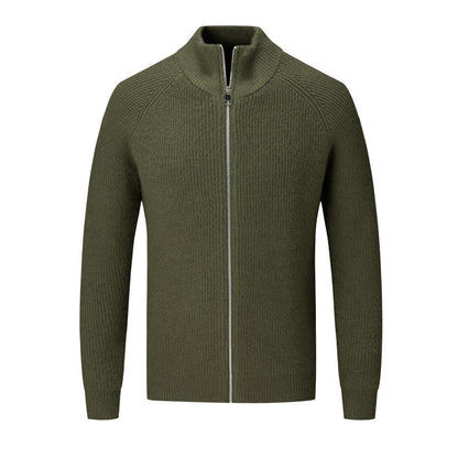 Cozy Crew Neck Knitted Cardigan Sweater - OutfitLondon