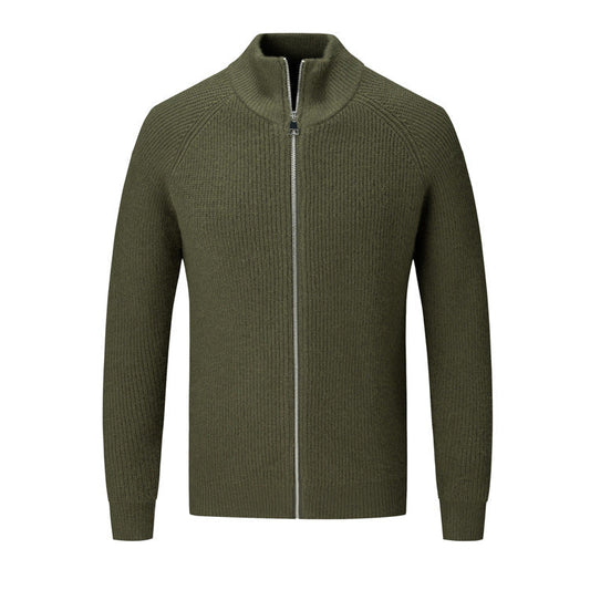 Cozy Crew Neck Knitted Cardigan Sweater - OutfitLondon