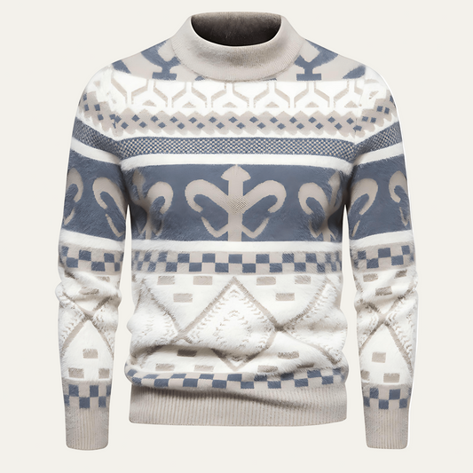 Warm Nordic Style Crew Neck Knit Sweater - OutfitLondon