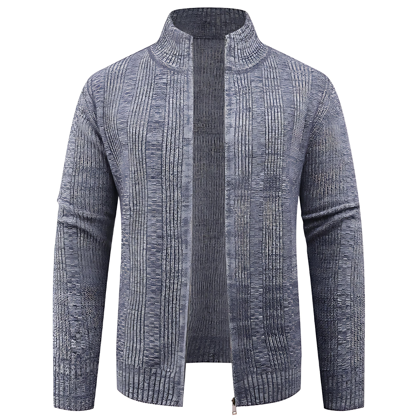 Men's Thick Quilted Zip Up Sweater Jacket - OutfitLondon
