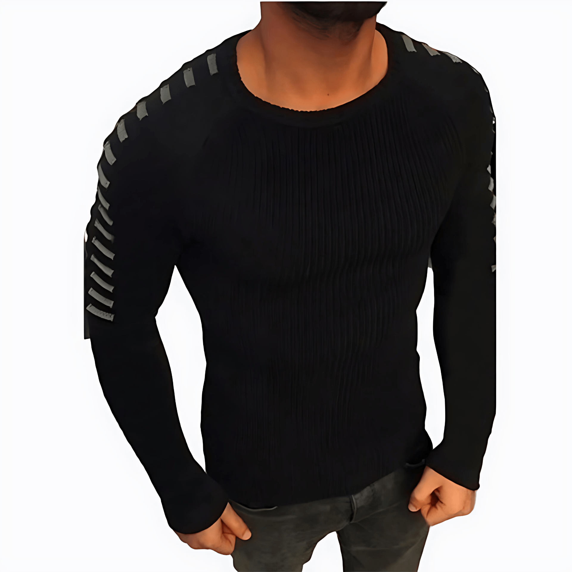 Fashionable Crew Neck Knitted Sweater - OutfitLondon
