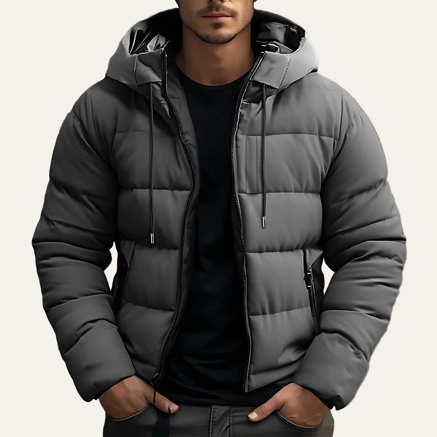 Warm Waterproof Men's Padded Parka Jacket - OutfitLondon