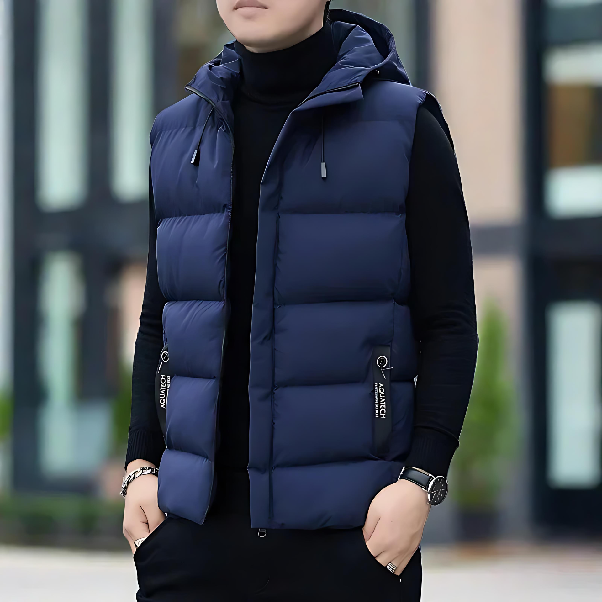 Warm Padded Slim Fit Quilted Vest - OutfitLondon