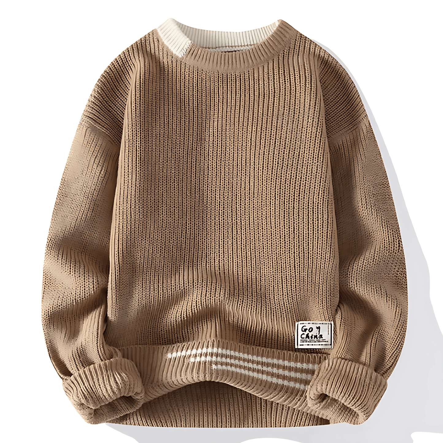 Cozy Crew Neck Casual Sweater Loose Fit - OutfitLondon