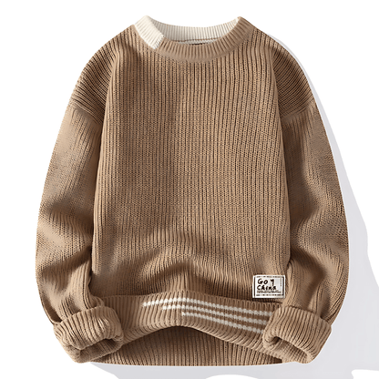 Cozy Crew Neck Casual Sweater Loose Fit - OutfitLondon