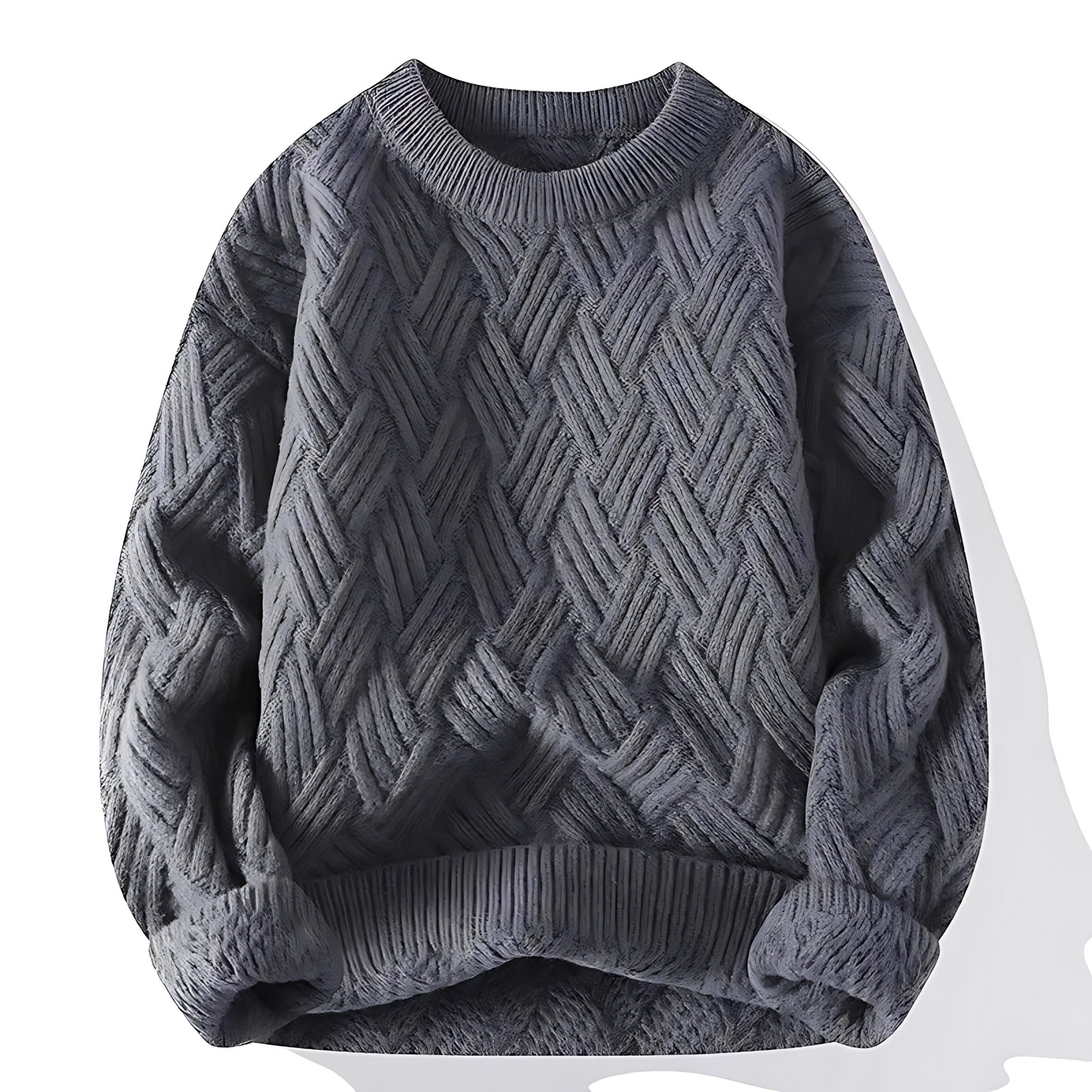 Colorful Textured Crew Neck Sweater - OutfitLondon