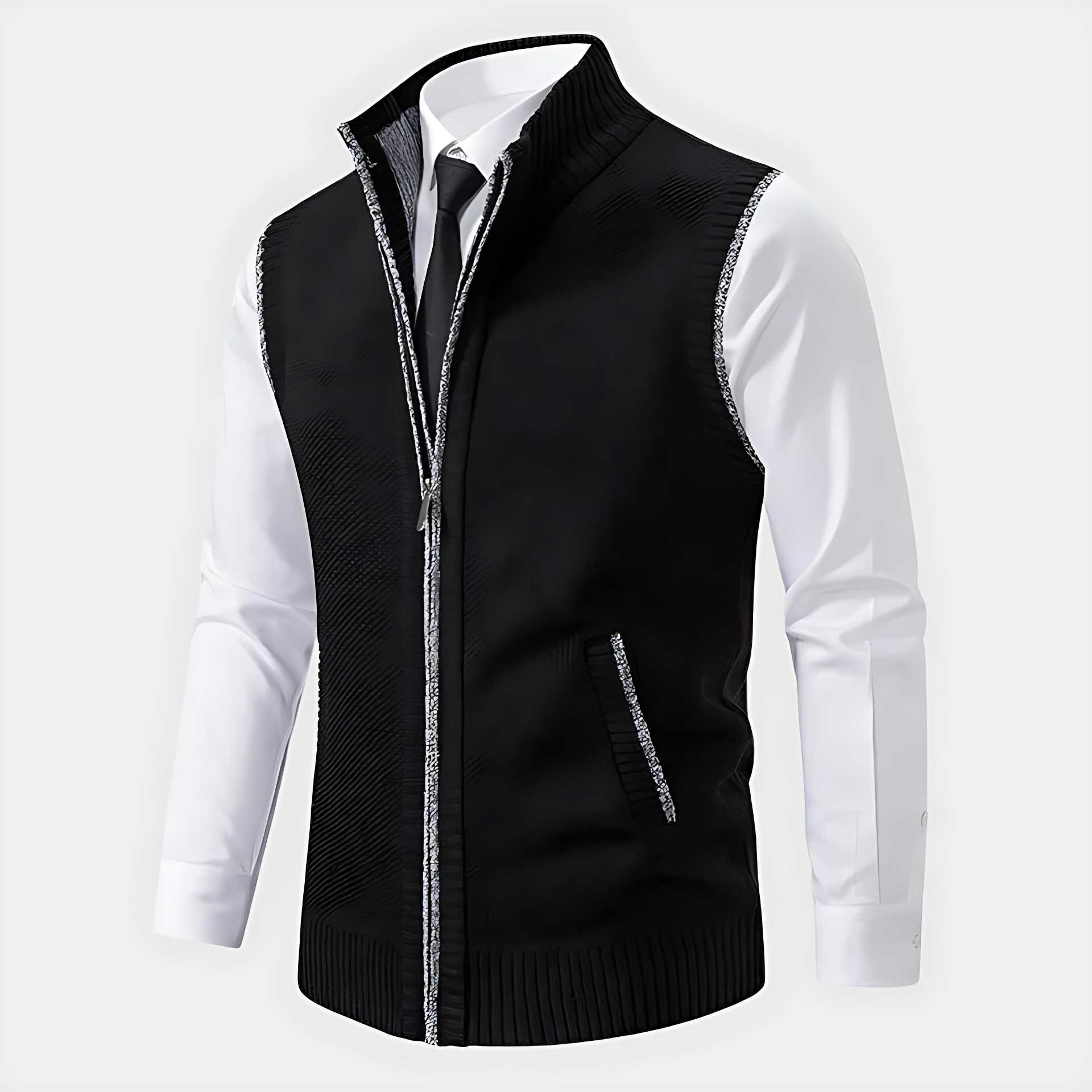 Cozy Cable Knit Zipper Vest Sweater - OutfitLondon