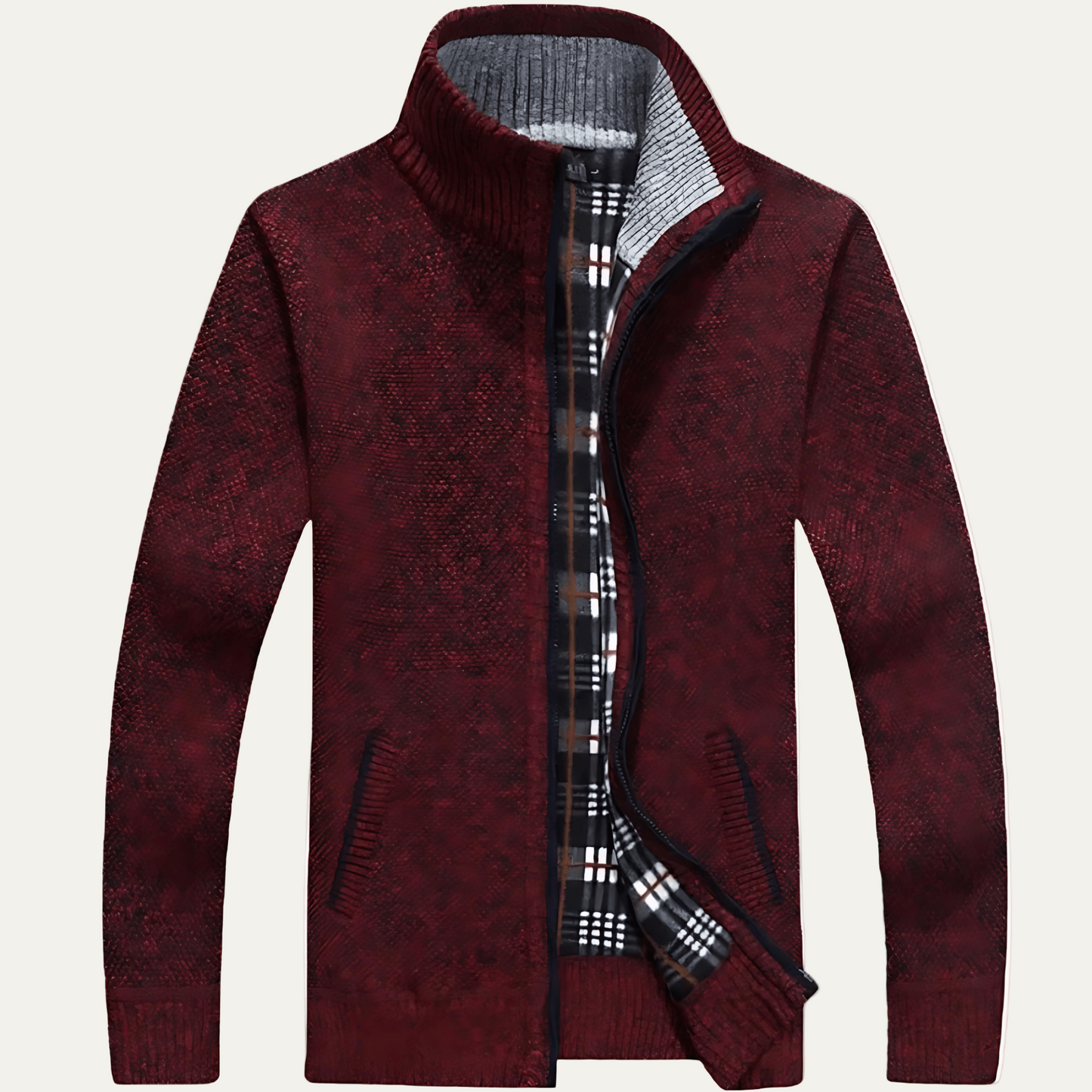 Men's Thick Warm Zip Up Fleece Jacket - OutfitLondon