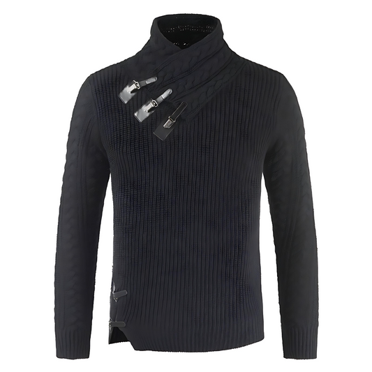 Men's Offbeat Zip Mock Neck Sweater - OutfitLondon