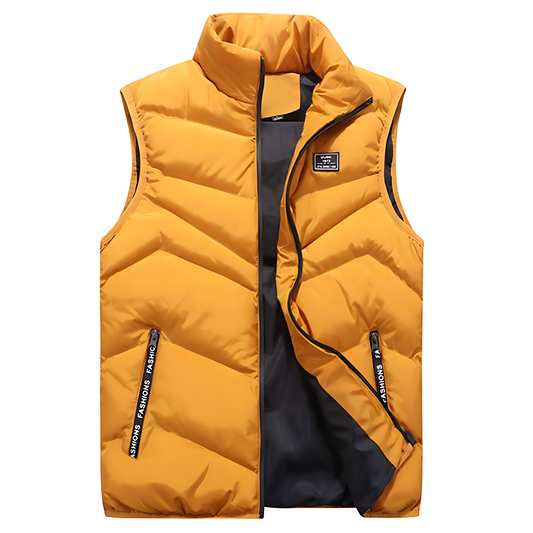 Men's Warm Quilted Sleeveless Down Vest - OutfitLondon