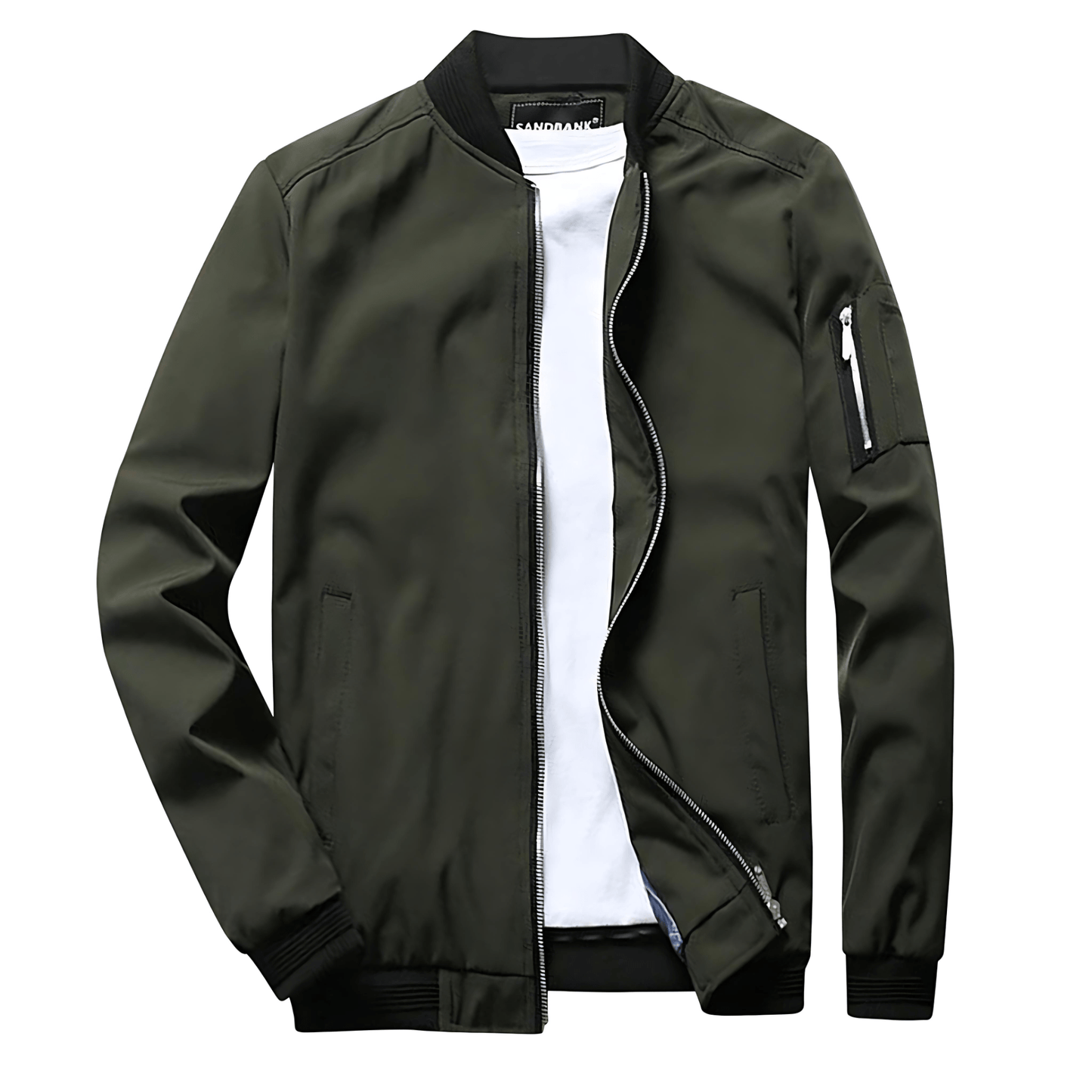 Slim Fit Zip Up Bomber Jacket - OutfitLondon