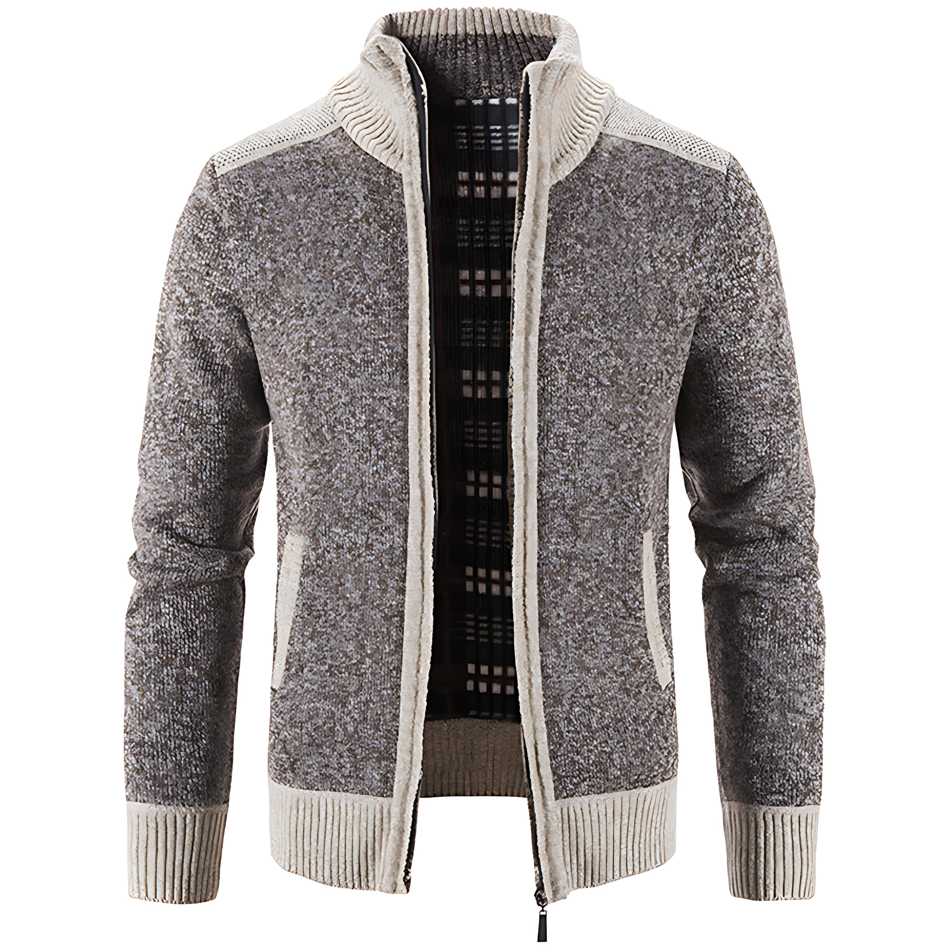 Fashionable Crew Neck Cardigan Sweater - OutfitLondon