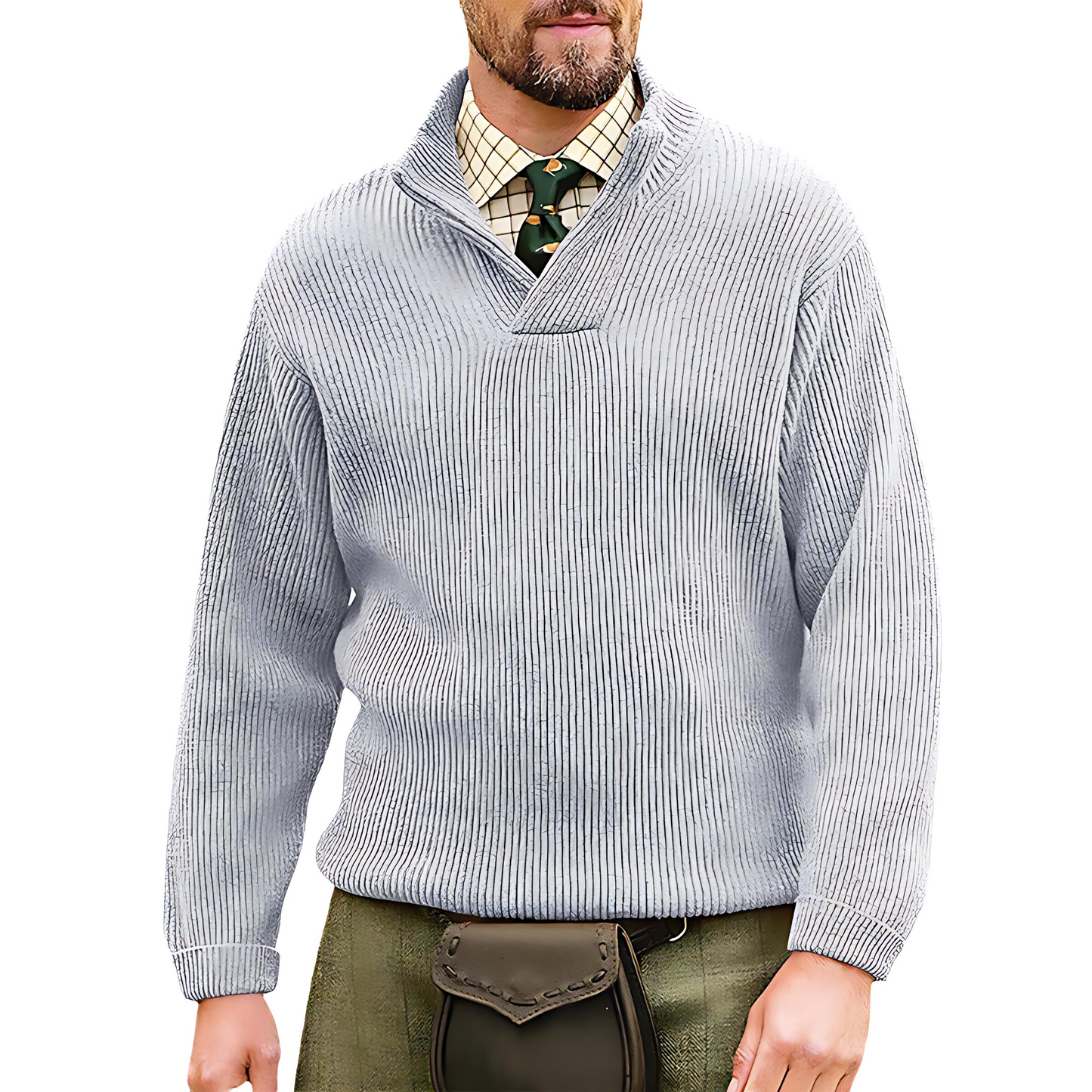 Trendy Crew Neck Knit Sweater - OutfitLondon