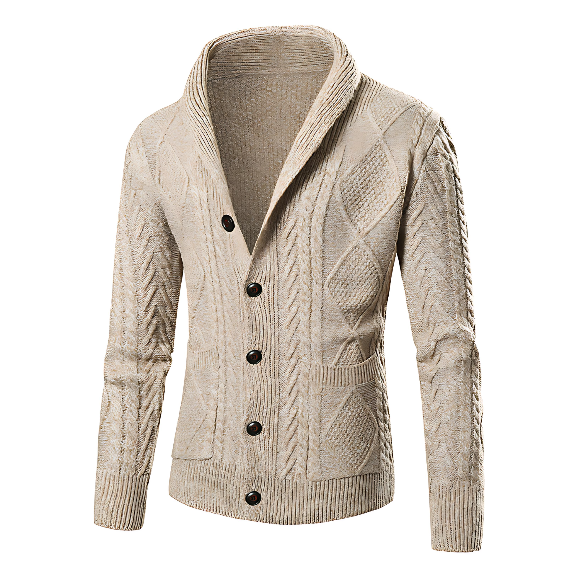 Cozy Cable Knit Sweater Cardigan - OutfitLondon
