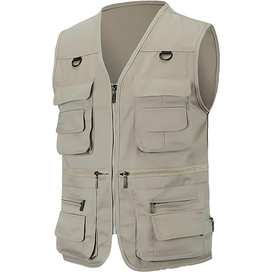 Practical Multi Pocket Cotton Work Vest - OutfitLondon