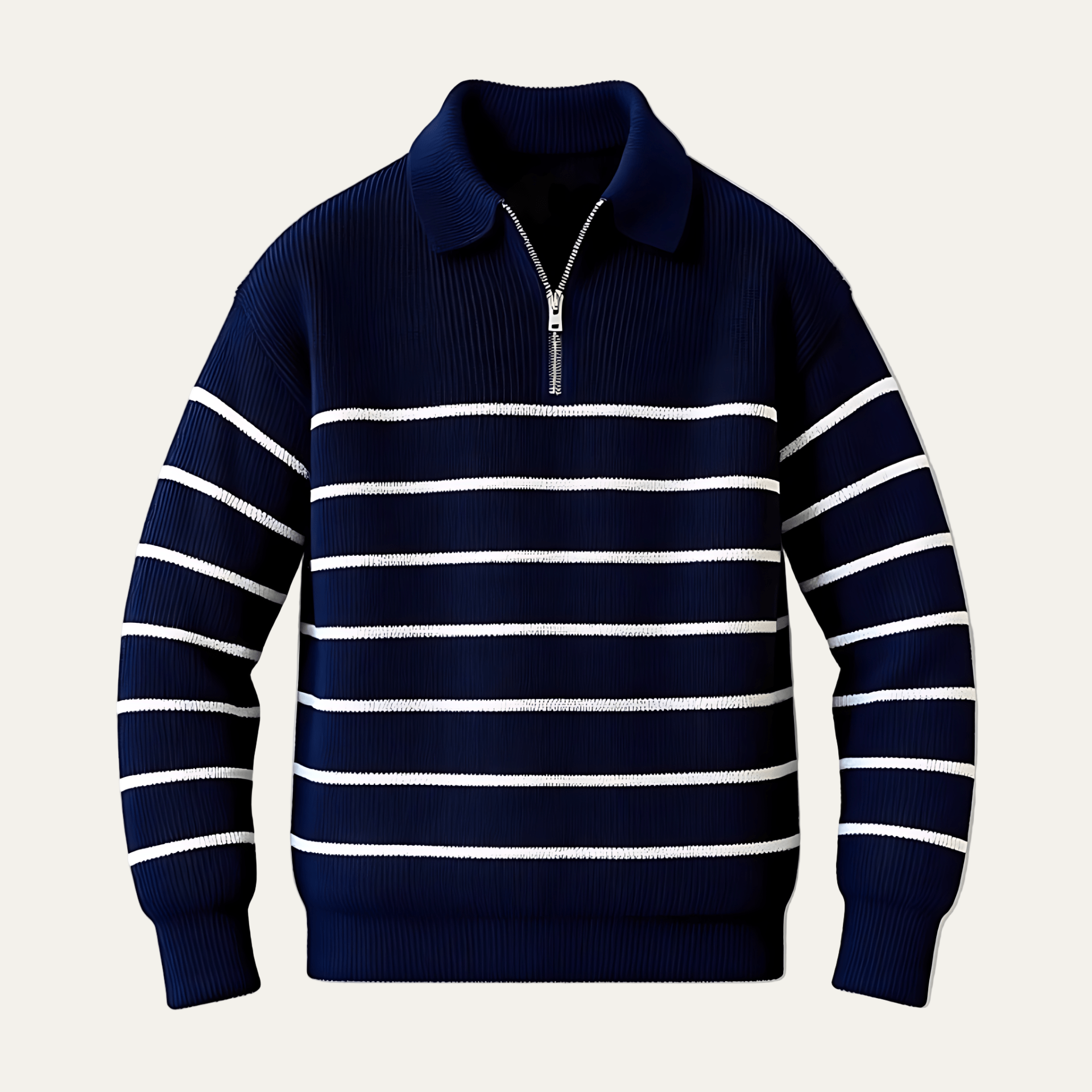 Men's Textured Stripe Pullover Sweater - OutfitLondon