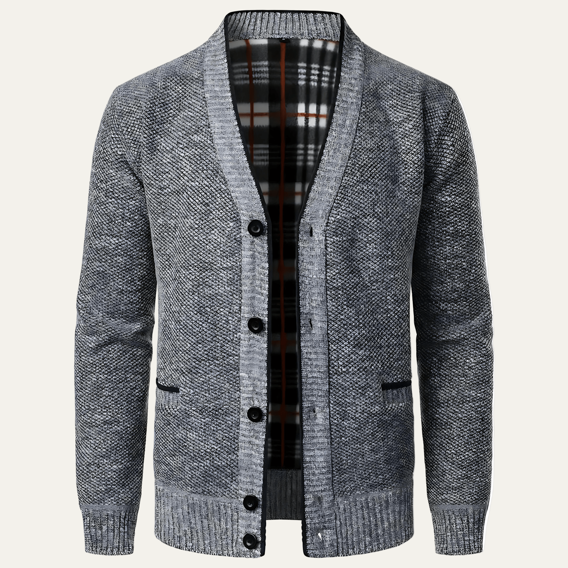 Men's Cozy Textured Button Cardigan Sweater - OutfitLondon