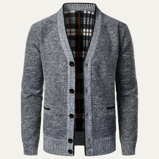Men's Cozy Textured Button Cardigan Sweater - OutfitLondon