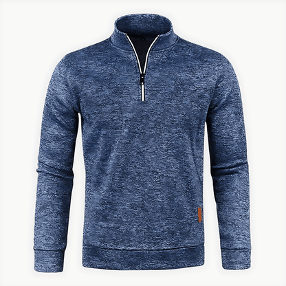 Men's Grey Quarter Zip Sweatshirt Pullover - OutfitLondon