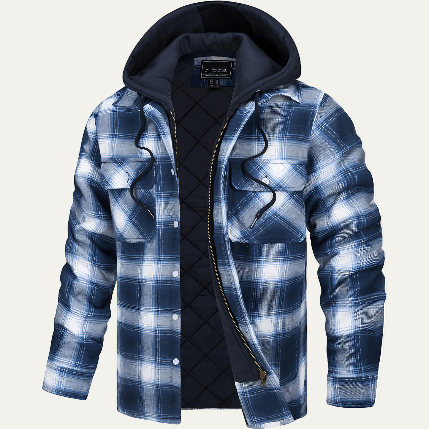 Rugged Outdoor Plaid Hoodie Jacket - OutfitLondon