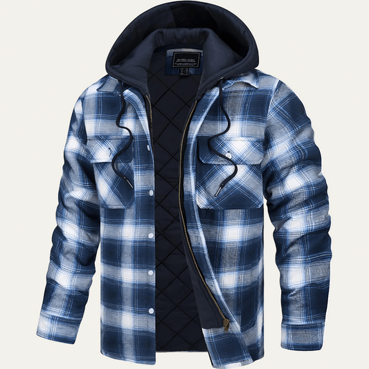 Rugged Outdoor Plaid Hoodie Jacket - OutfitLondon