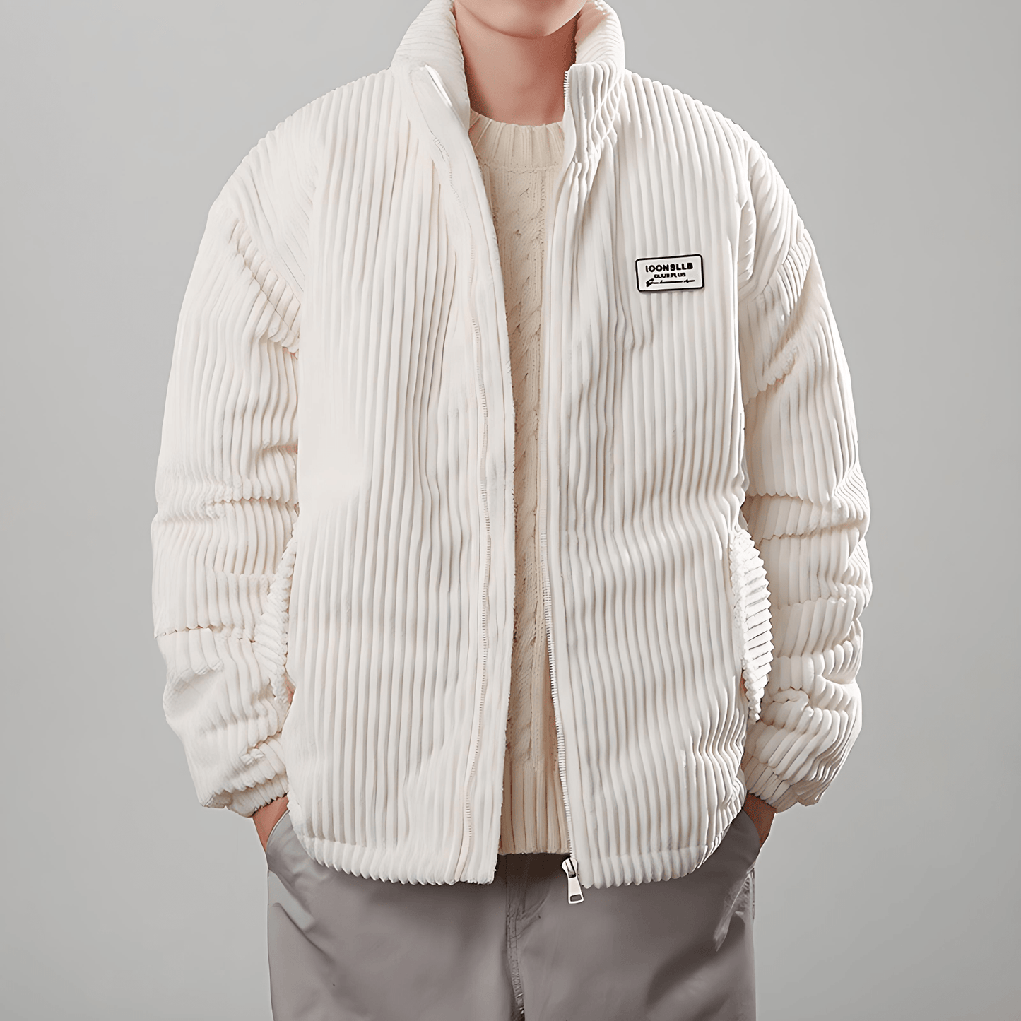 Comfortable Casual Corduroy Padded Jacket - OutfitLondon