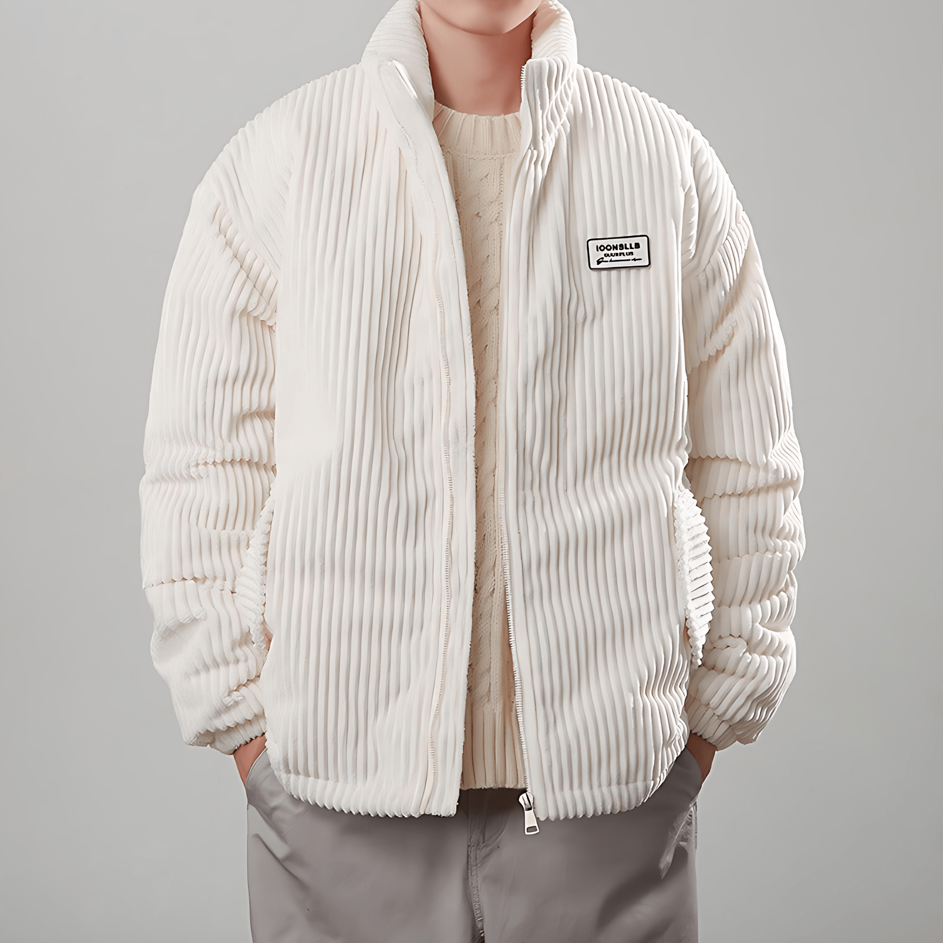 Comfortable Casual Corduroy Padded Jacket - OutfitLondon