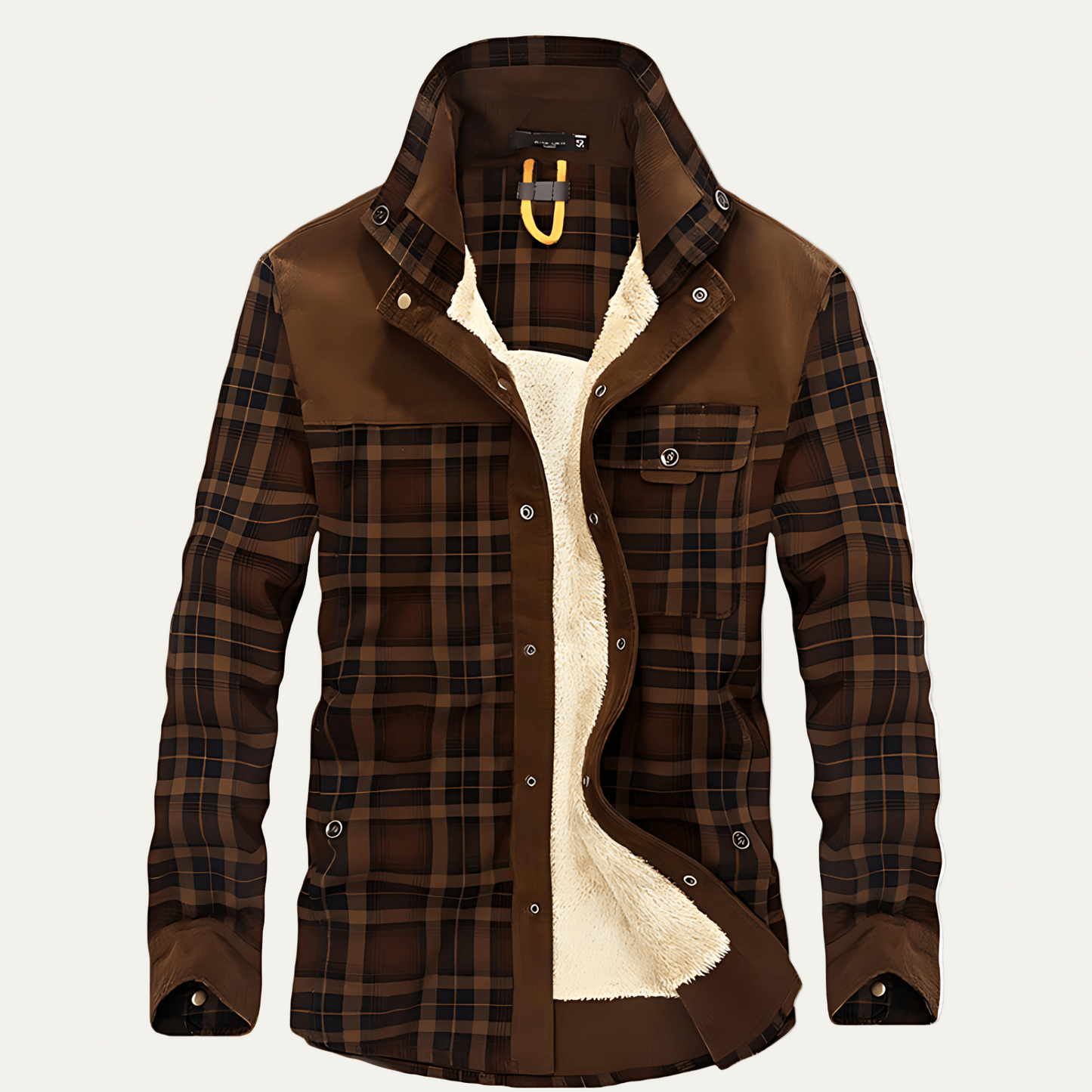 Warm Plaid Fleece Lined Jacket - OutfitLondon