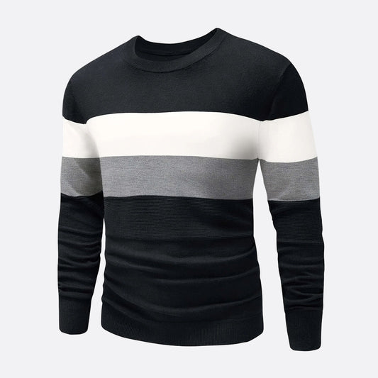 Men's Striped Crew Neck Sweater - OutfitLondon