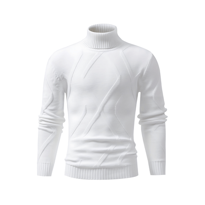 Fitted Ribbed Knit Turtleneck Sweater - OutfitLondon
