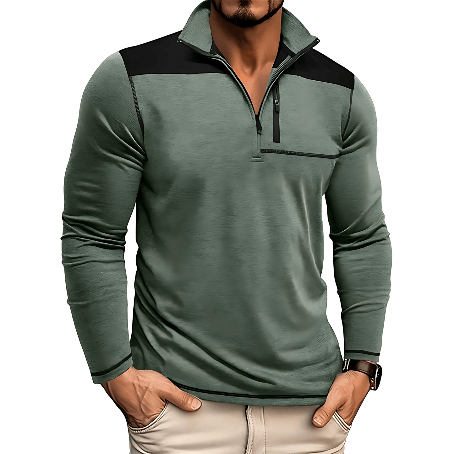 Comfortable Fitted Crew Neck Knit Sweater Shirt - OutfitLondon
