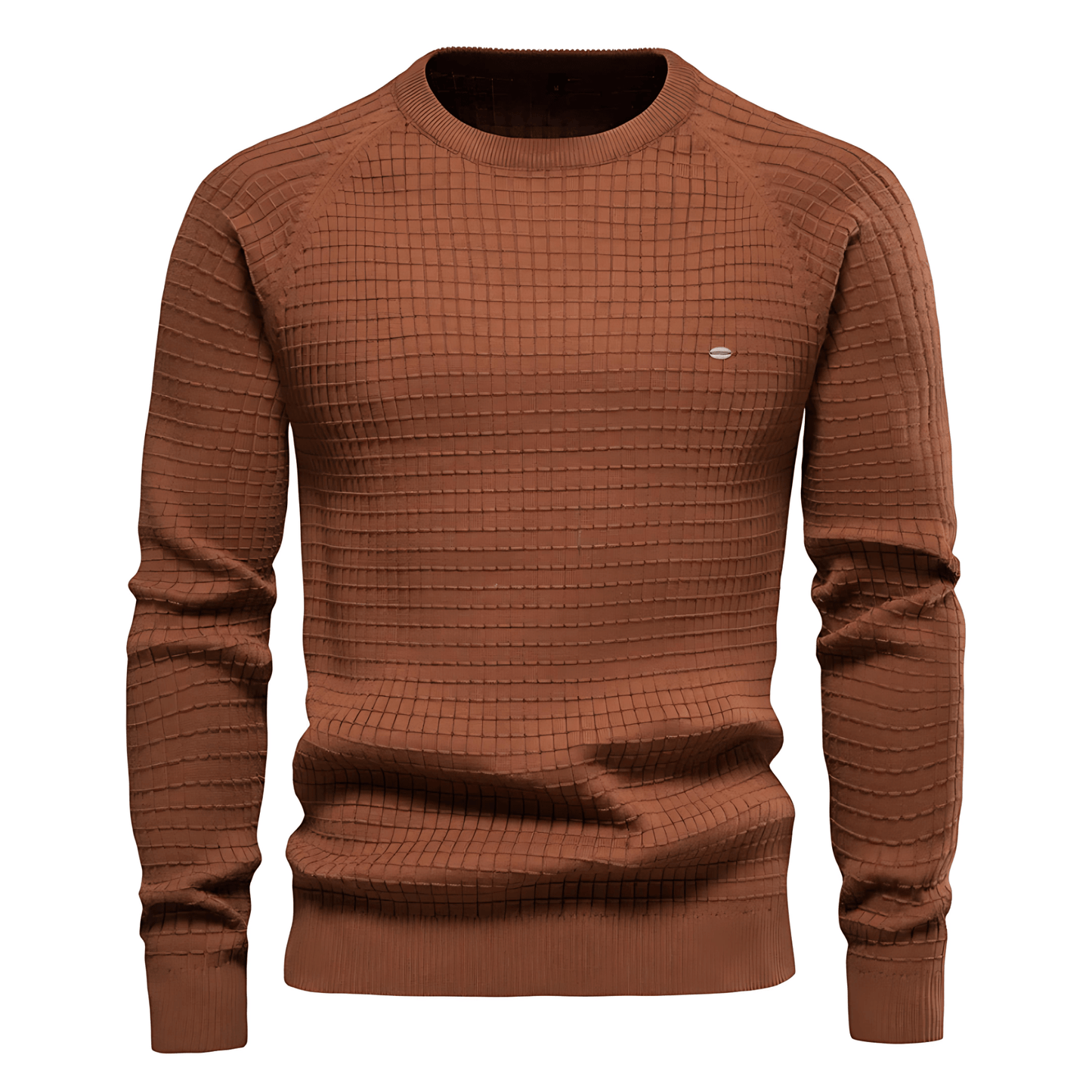 Fine Gauge Fitted Crew Neck Knitted Sweater - OutfitLondon