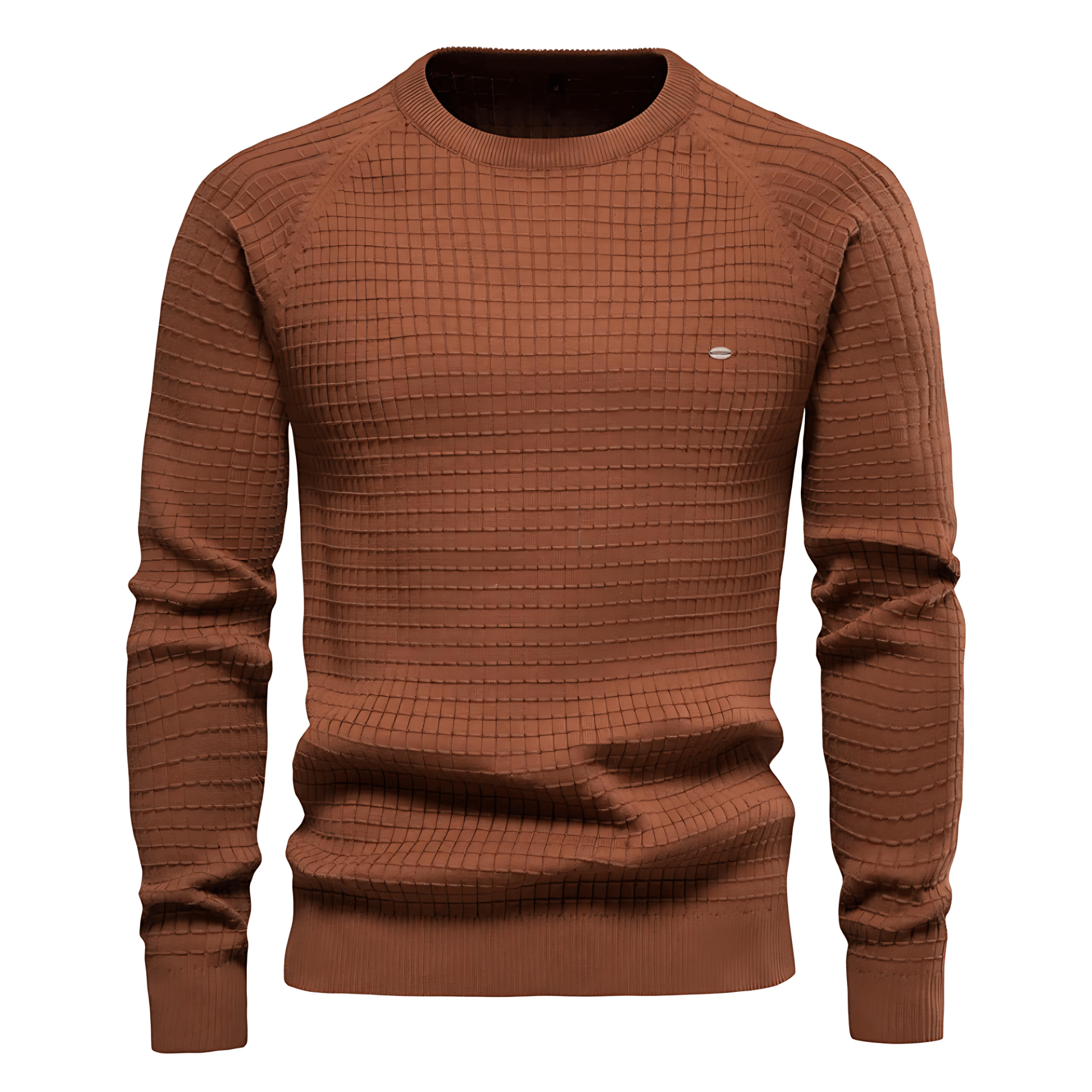 Fine Gauge Fitted Crew Neck Knitted Sweater - OutfitLondon