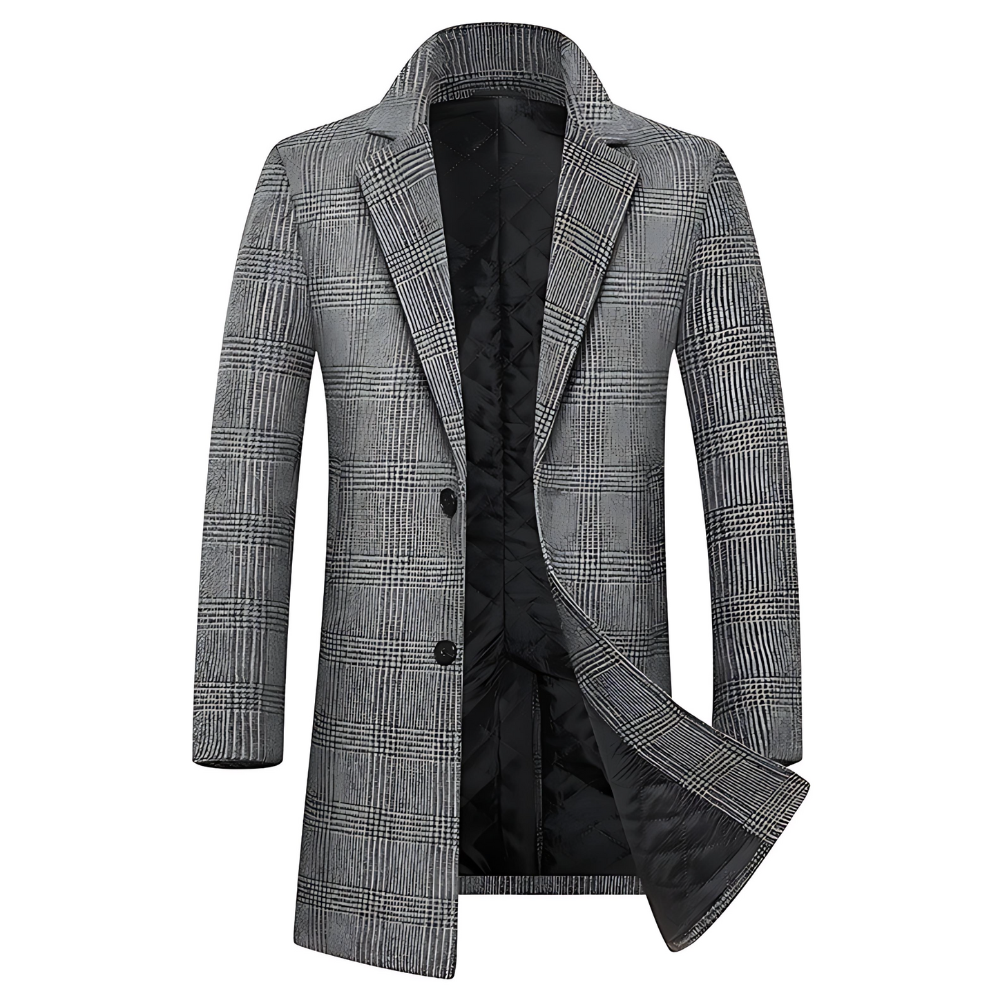 Tailored Wool Plaid Winter Coat - OutfitLondon