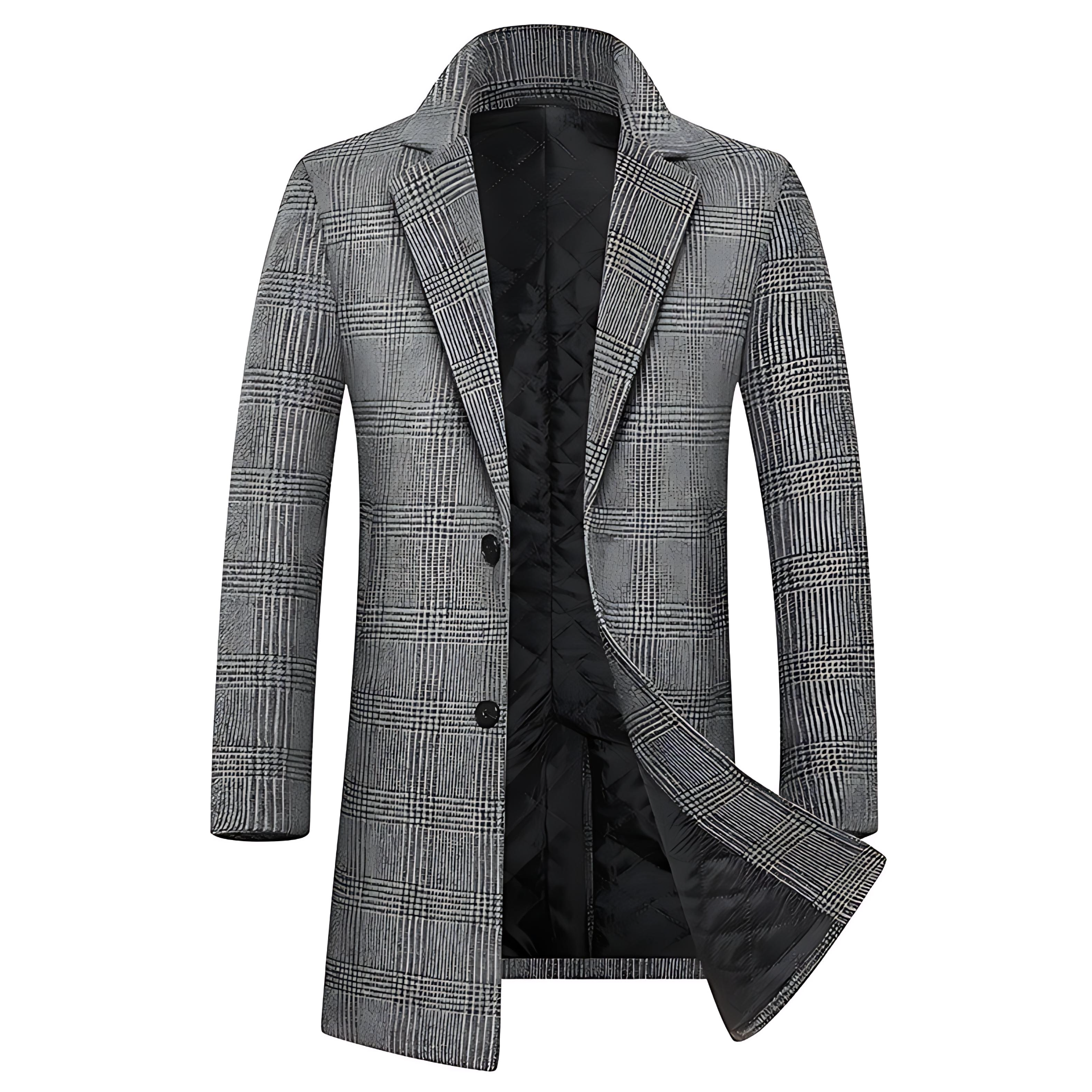 Tailored Wool Plaid Winter Coat - OutfitLondon