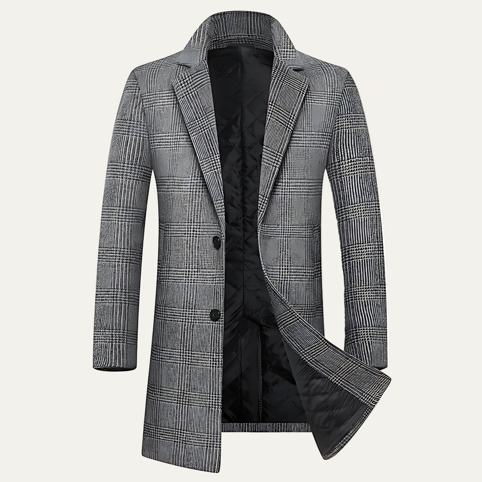 Classic Checked Wool Trench Coat - OutfitLondon