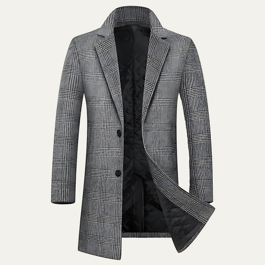 Classic Checked Wool Trench Coat - OutfitLondon
