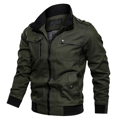 Trendy Zip Up Flight Bomber Jacket - OutfitLondon