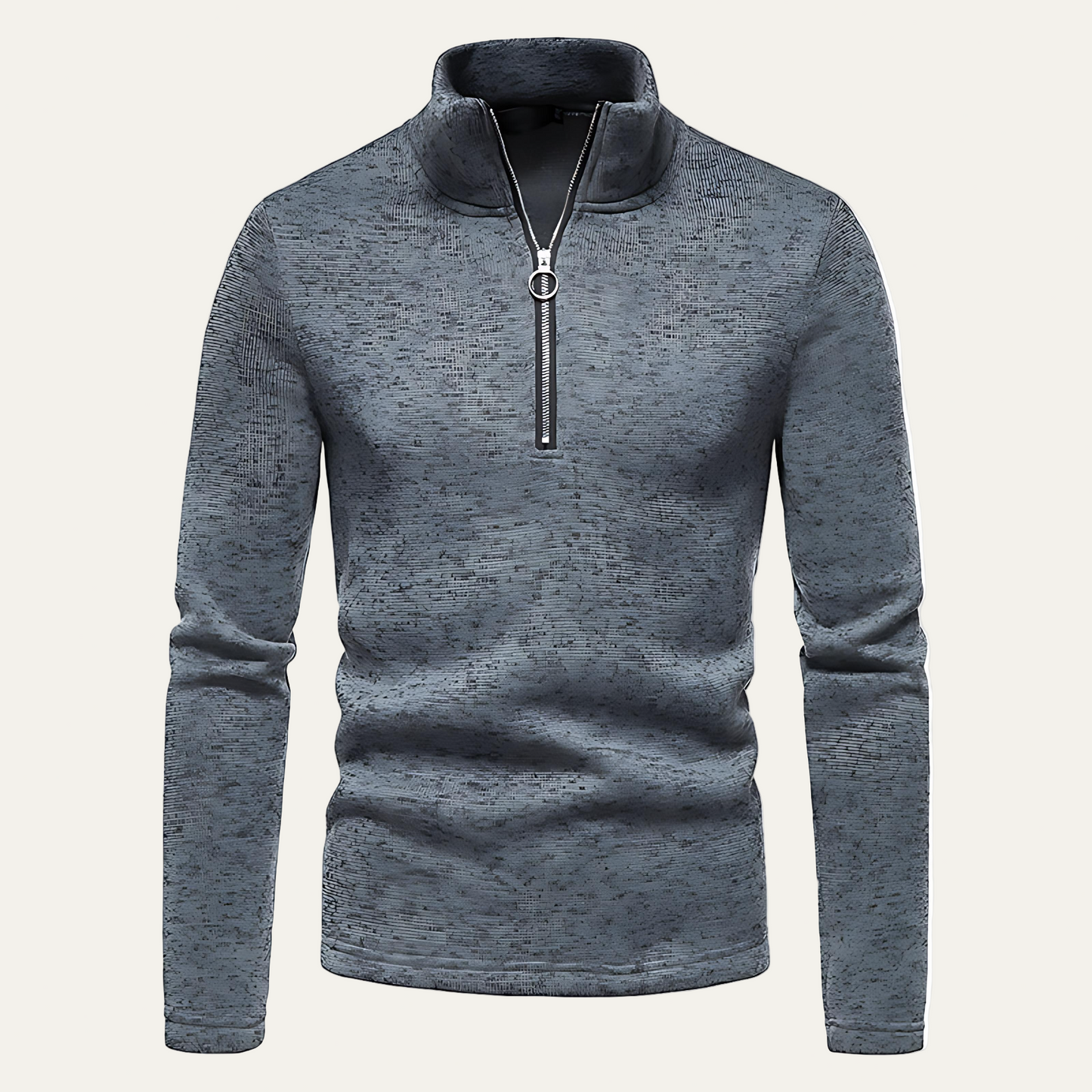 Men's Ribbed Half Zip Sweater Pullover - OutfitLondon