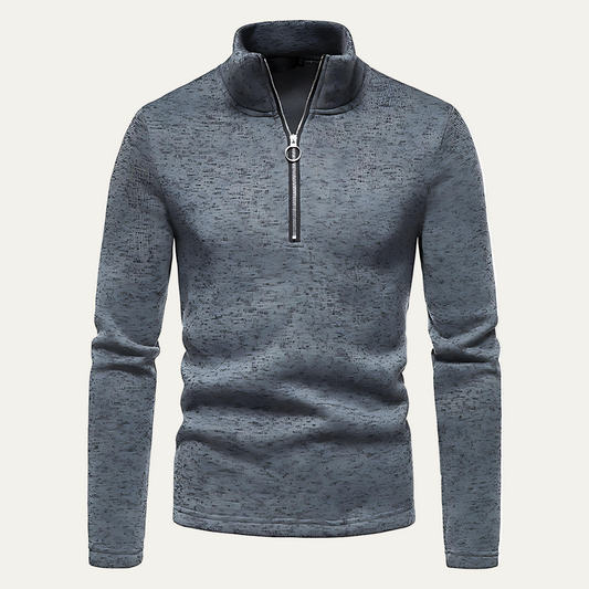 Men's Ribbed Half Zip Sweater Pullover - OutfitLondon