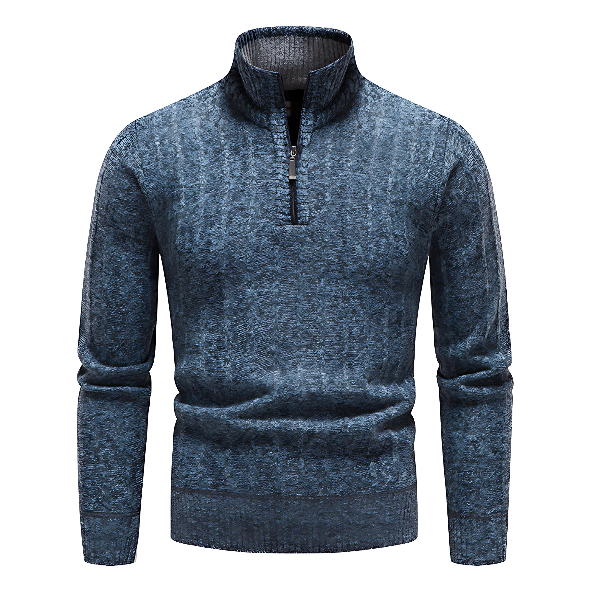 Tall Neck Warm Knit Sweater - OutfitLondon