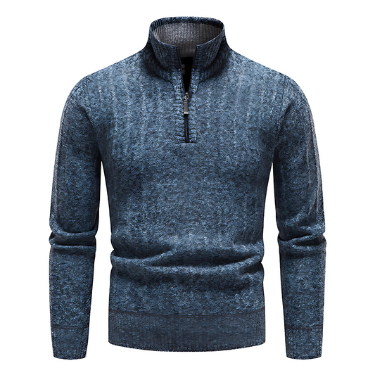 Tall Neck Warm Knit Sweater - OutfitLondon